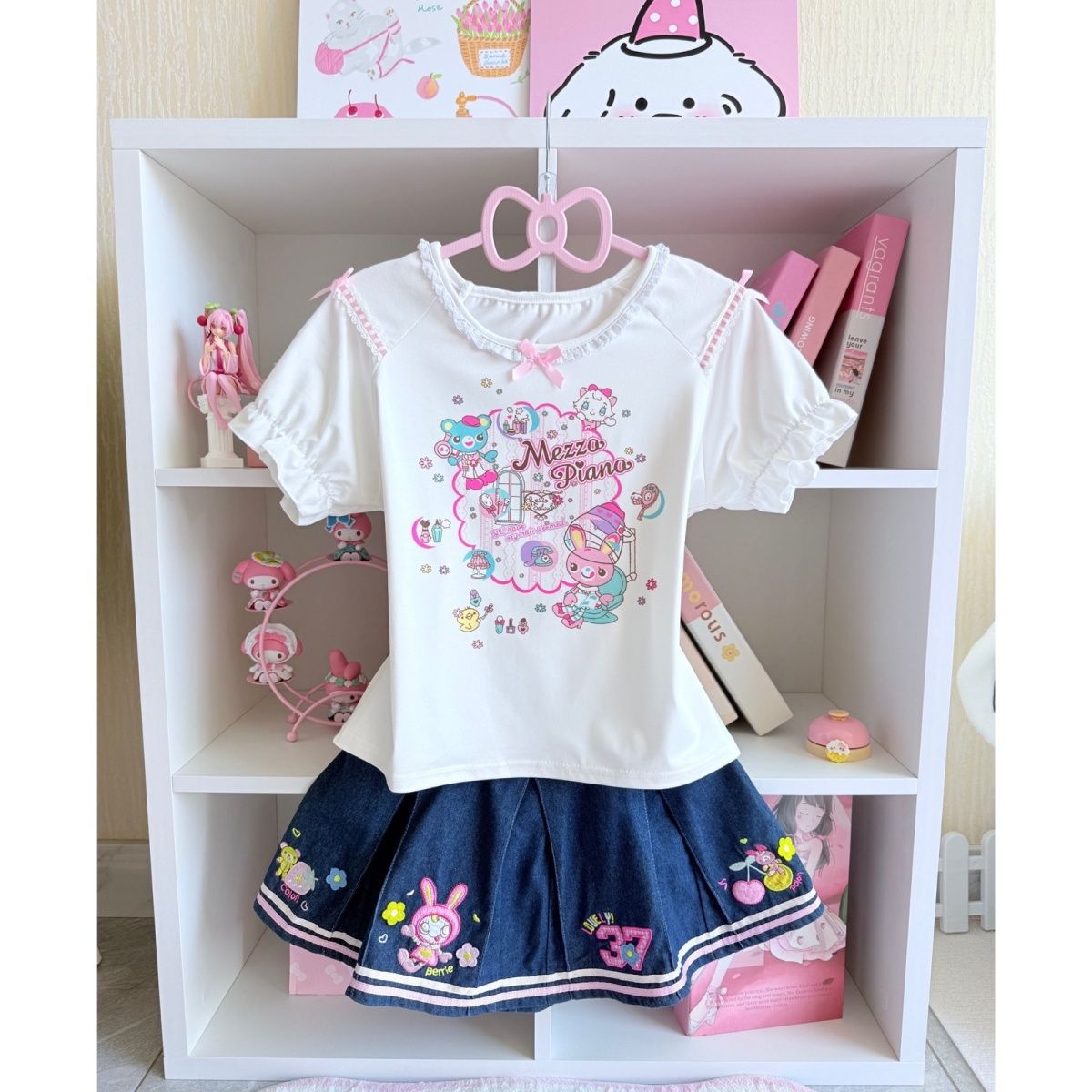 Japanese Sweet Skirt Sets Summ - Embroidery Tshirt 评论和价格