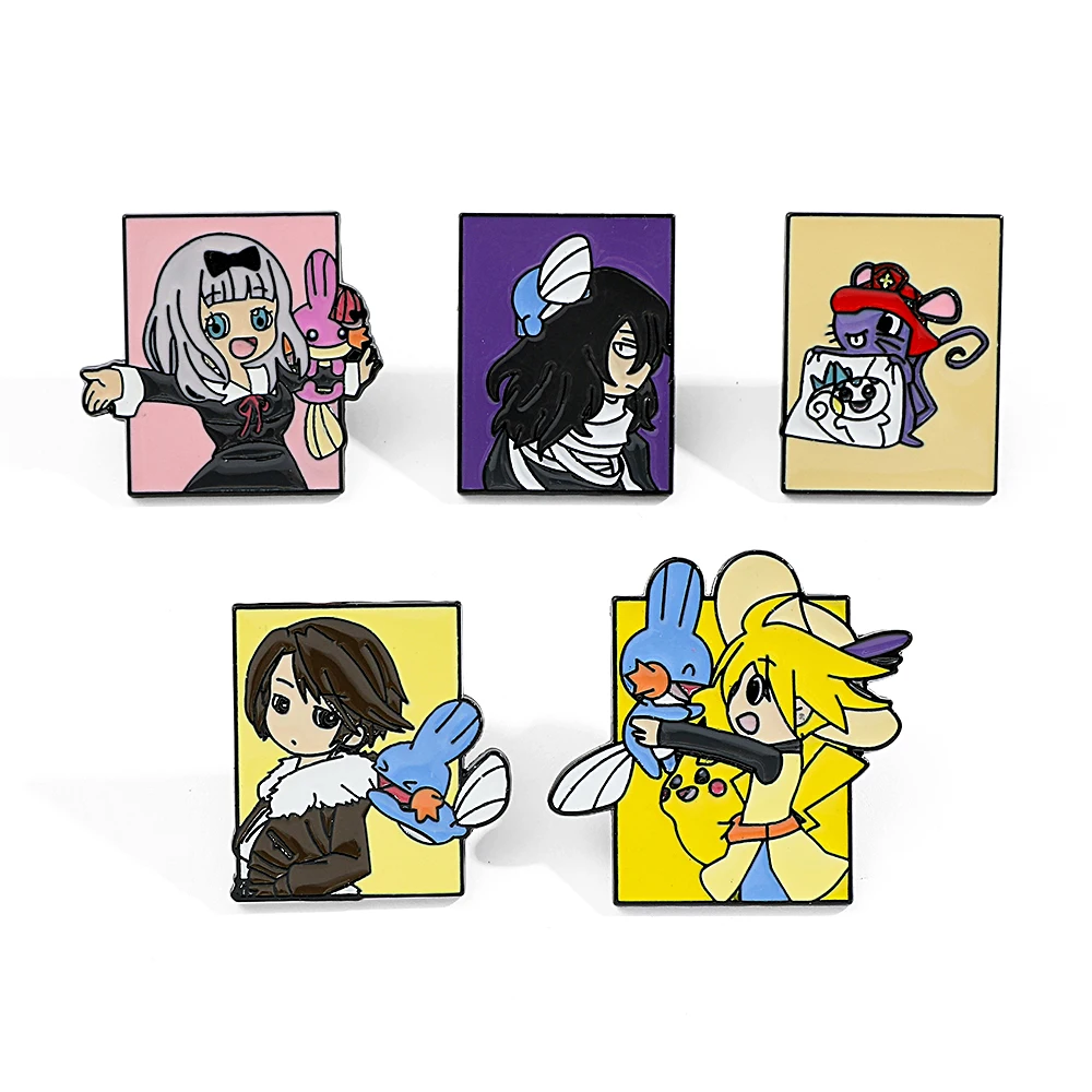 Embroidery Wallpaper - 5 Pcs Pokémon Anime Characters Brooch