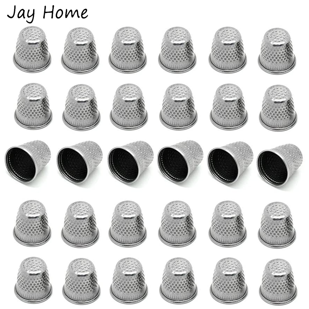 5/10Pcs Silver Sewing Thimbles - Embroidery Quilt Cover 评论和价格