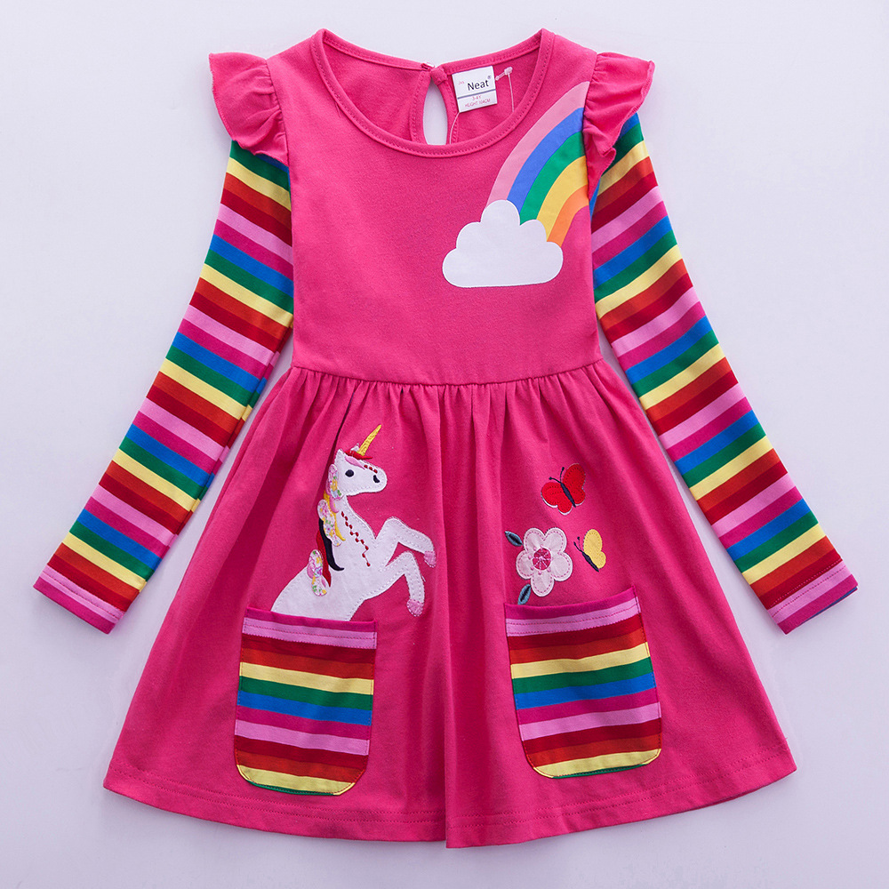 Girls' Long Sleeve Unicorn Dre - Embroidery Unicorn 评论和价格