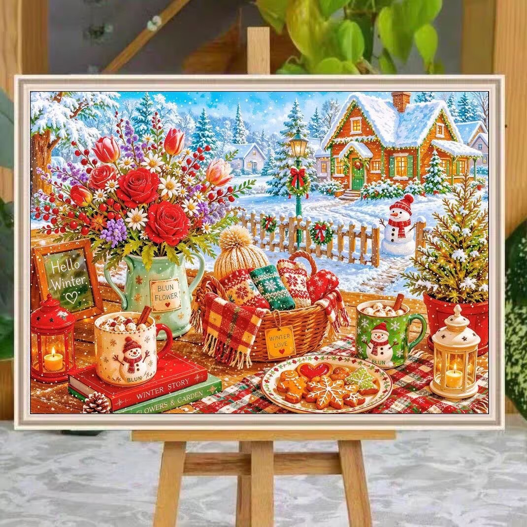 9CT 14ct Winter Printed Kits C - Embroidery Job 评论和价格