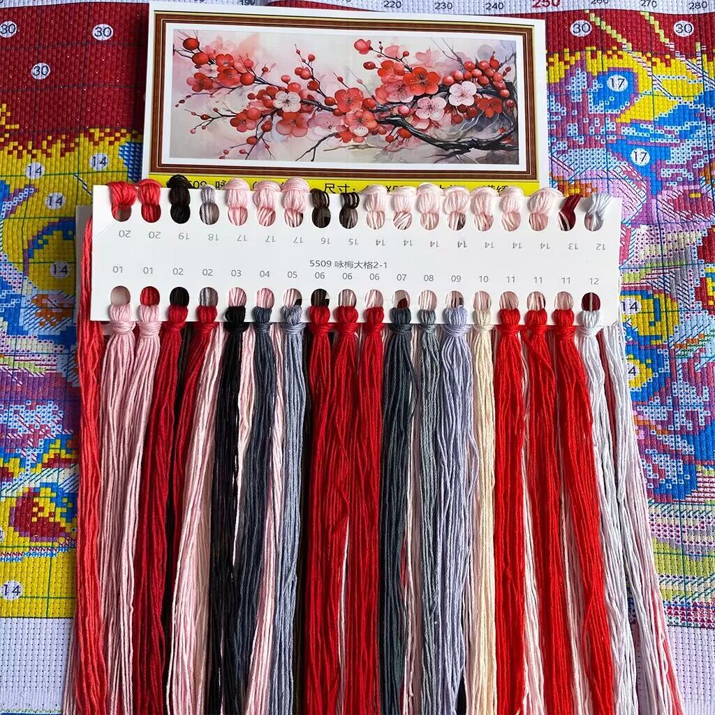 9ct 110x50cm Red Flowers  Embr - Embroidery Job 评论和价格
