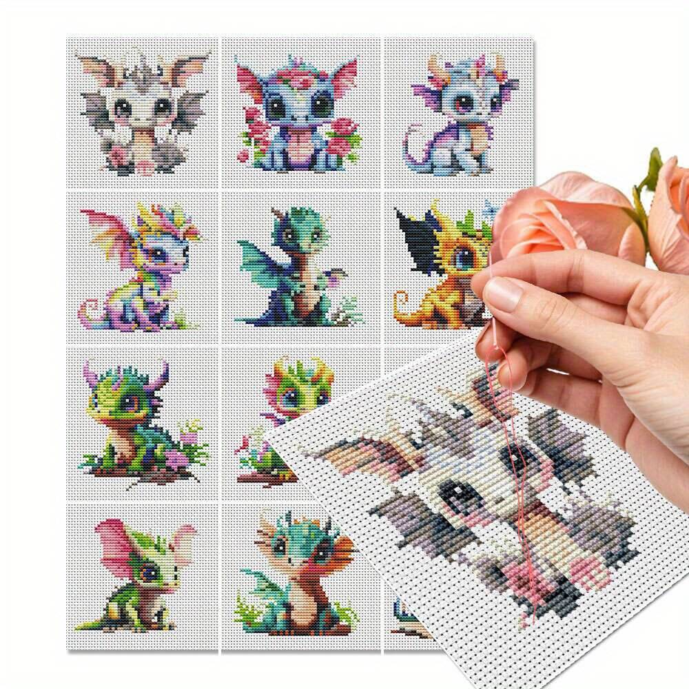 12Pcs Dragon Cross Stitch 11CT - Embroidery Job 评论和价格