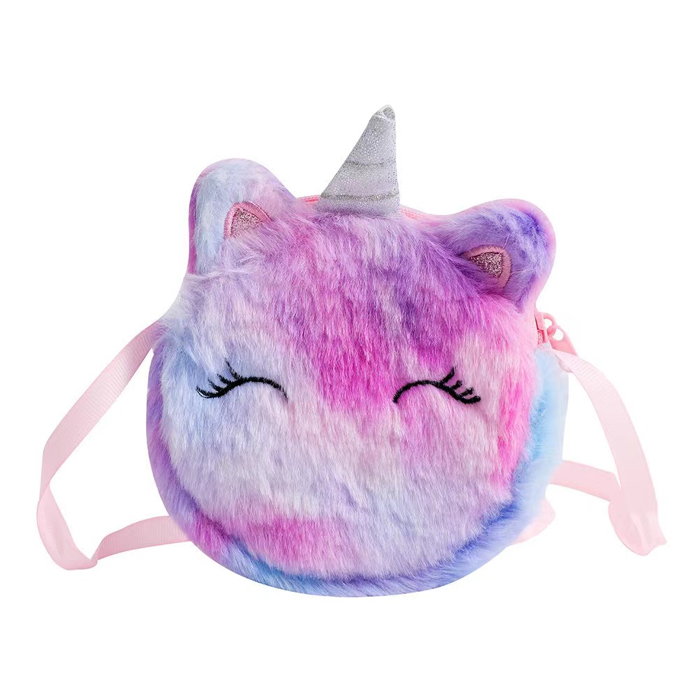 Kids Fashion Plush Shoulder Ba - Embroidery Unicorn 评论和价格