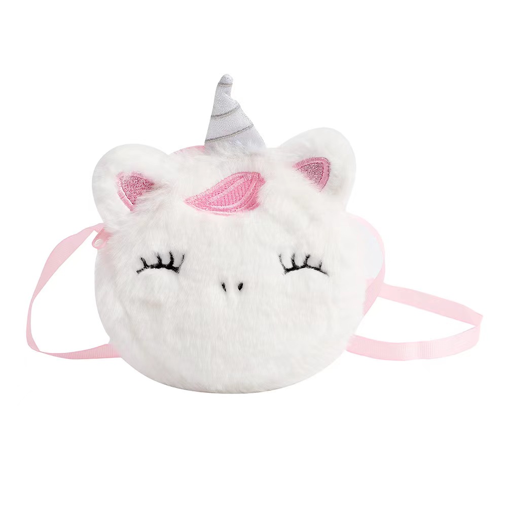 Kids Fashion Plush Shoulder Ba - Embroidery Unicorn 评论和价格