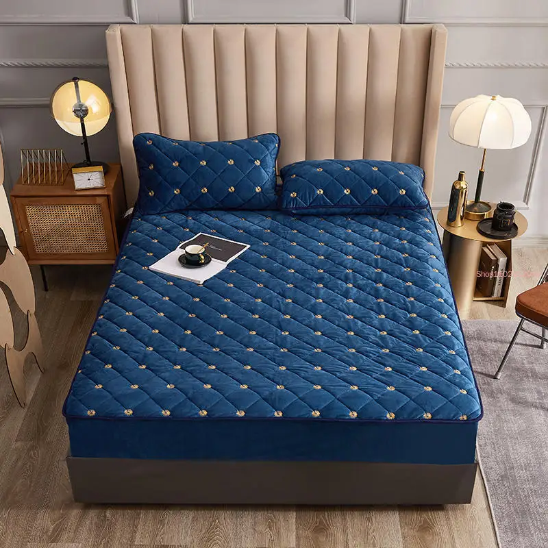 Embroidery Mattress Cover Thic - Embroidery Quilt Cover 评论和价格