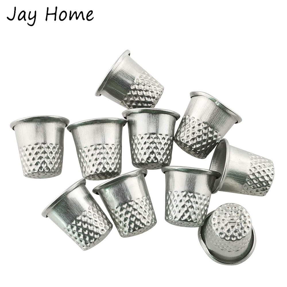 5/10Pcs Silver Sewing Thimbles - Embroidery Quilt Cover 评论和价格