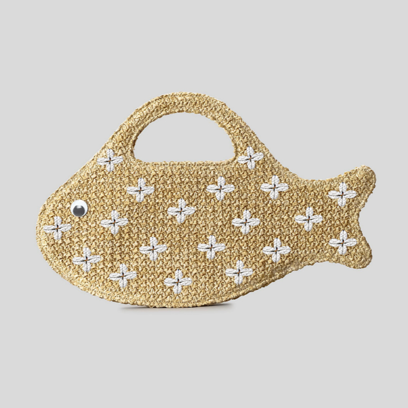 Embroidered Fish Raffia Straw  - Embroidery Fish 评论和价格