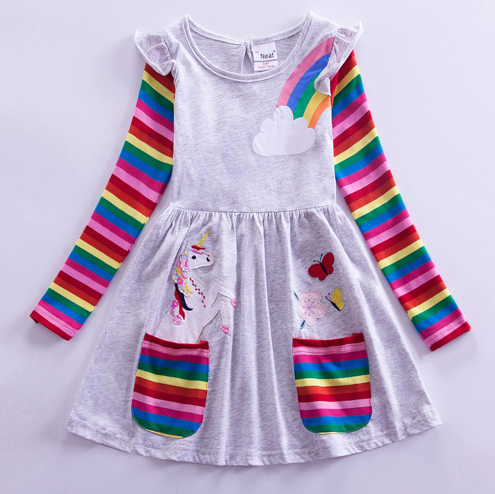 Girls' Long Sleeve Unicorn Dre - Embroidery Unicorn 评论和价格