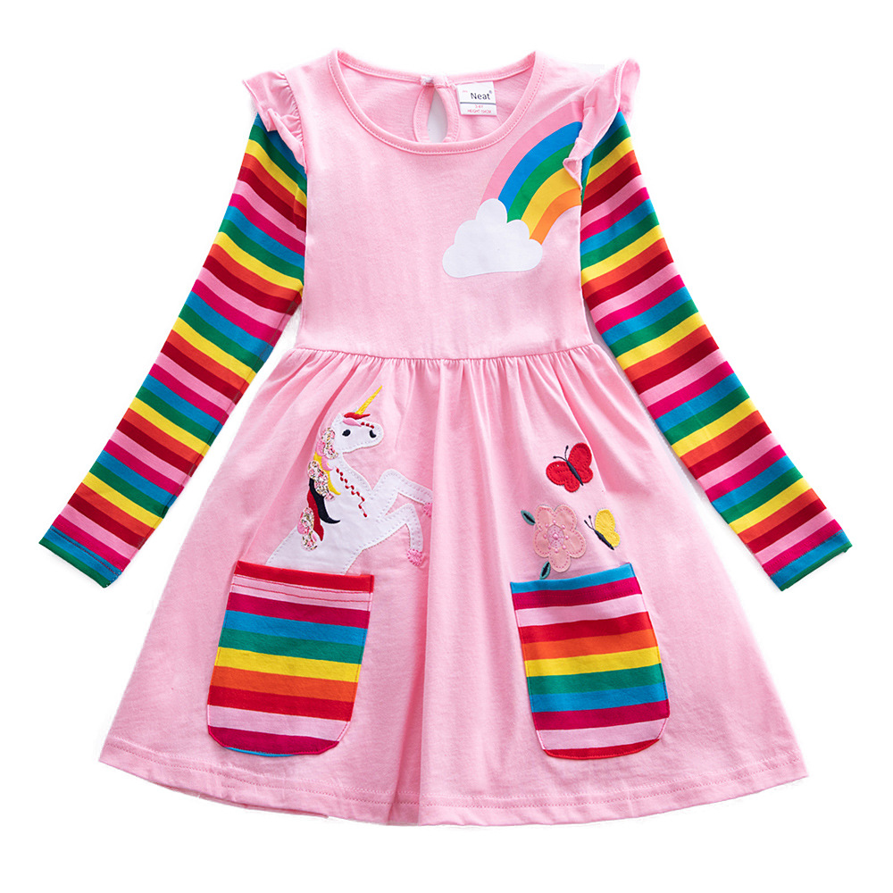 Girls' Long Sleeve Unicorn Dre - Embroidery Unicorn 评论和价格