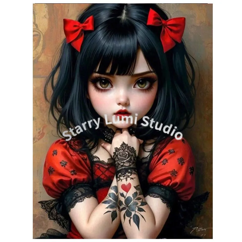 5D Diamond Painting Kit Gothic - Embroidery Cat 评论和价格