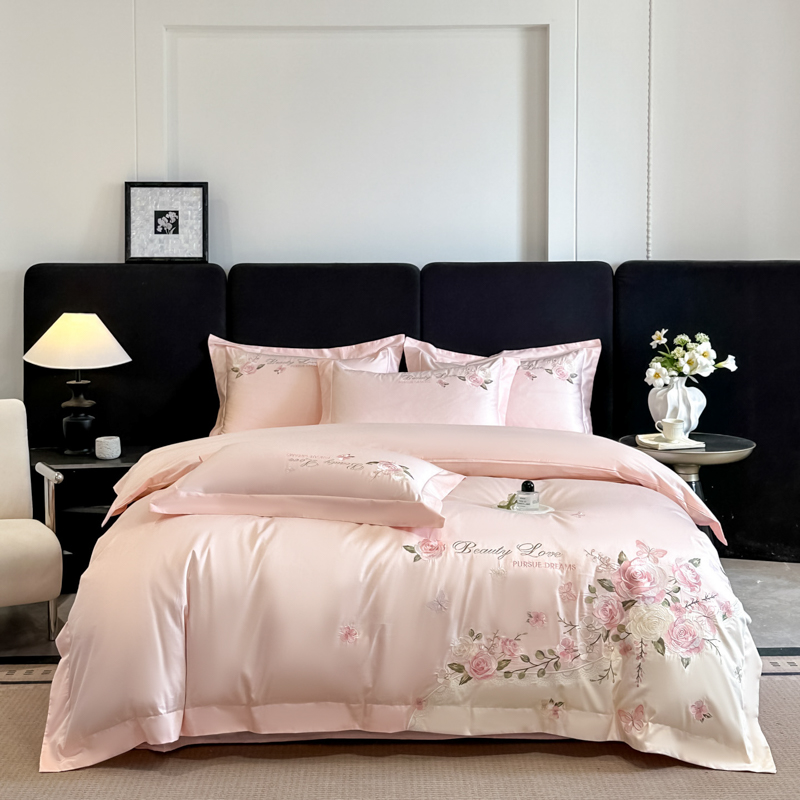 100% Cotton Bedding Set Luxury - Embroidery Quilt Cover 评论和价格