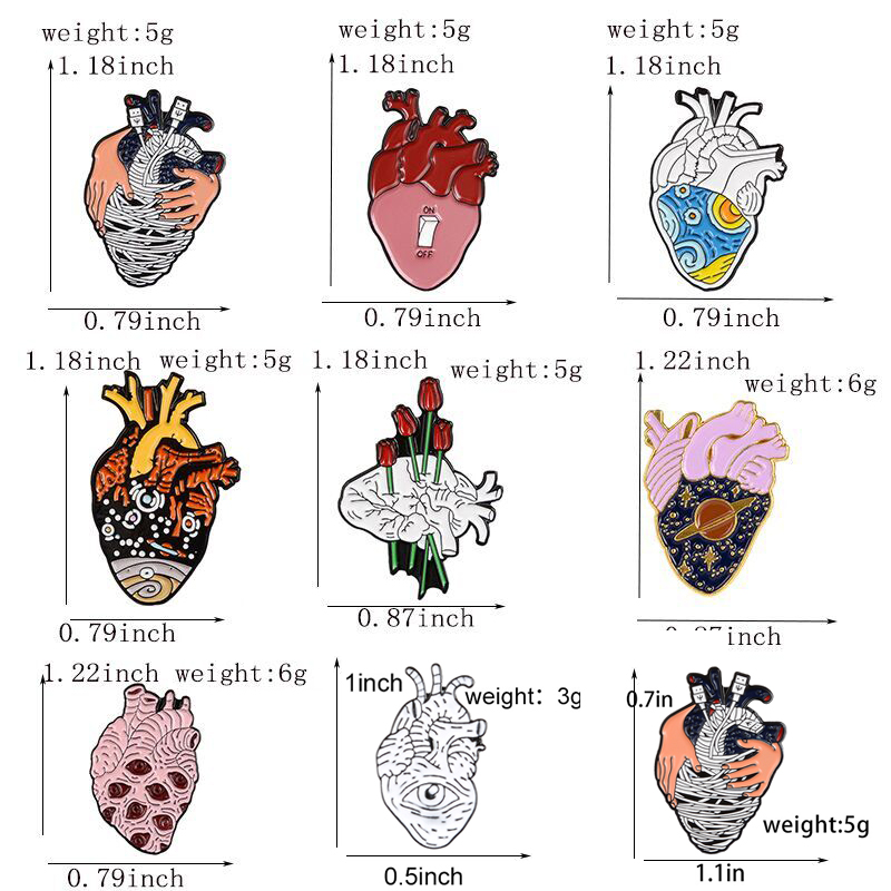 Heart Organ Series Brooch Medi - Embroidery Quilting 评论和价格
