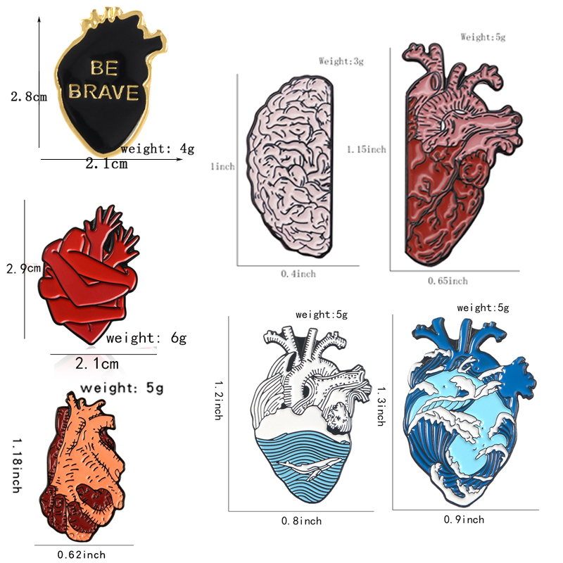 Heart Organ Series Brooch Medi - Embroidery Quilting 评论和价格