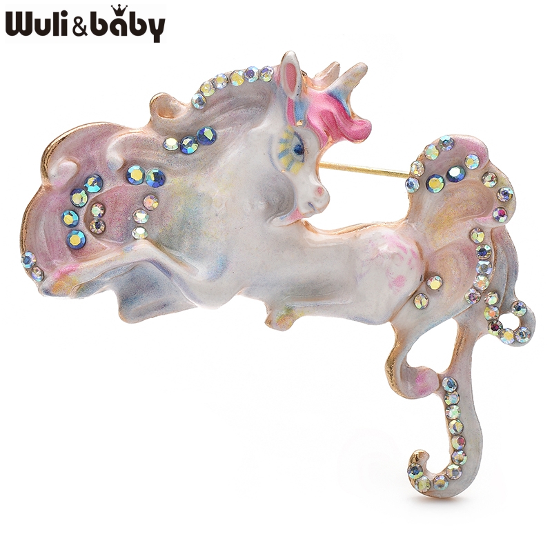 Wuli&baby Beautiful Enamel Hor - Embroidery Unicorn 评论和价格