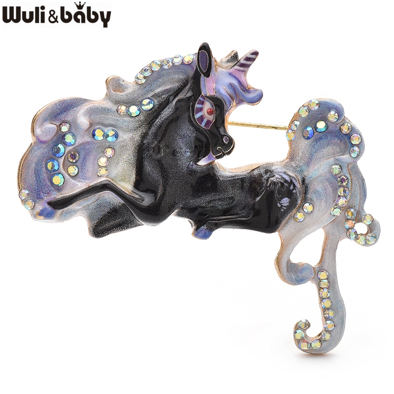 Wuli&baby Beautiful Enamel Hor - Embroidery Unicorn 评论和价格