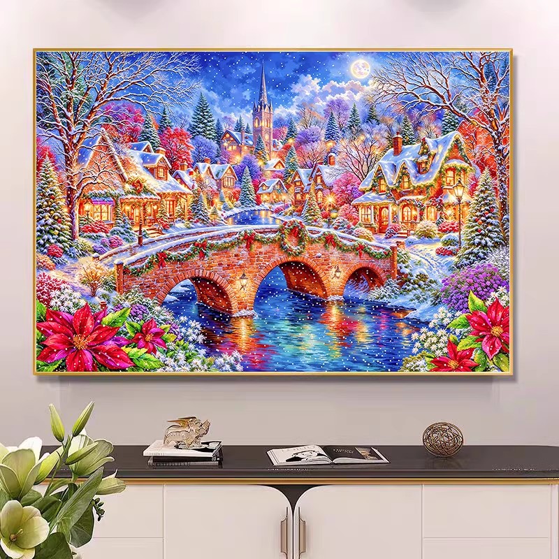 9ct 100x75cm Winter Church Emb - Embroidery Job 评论和价格