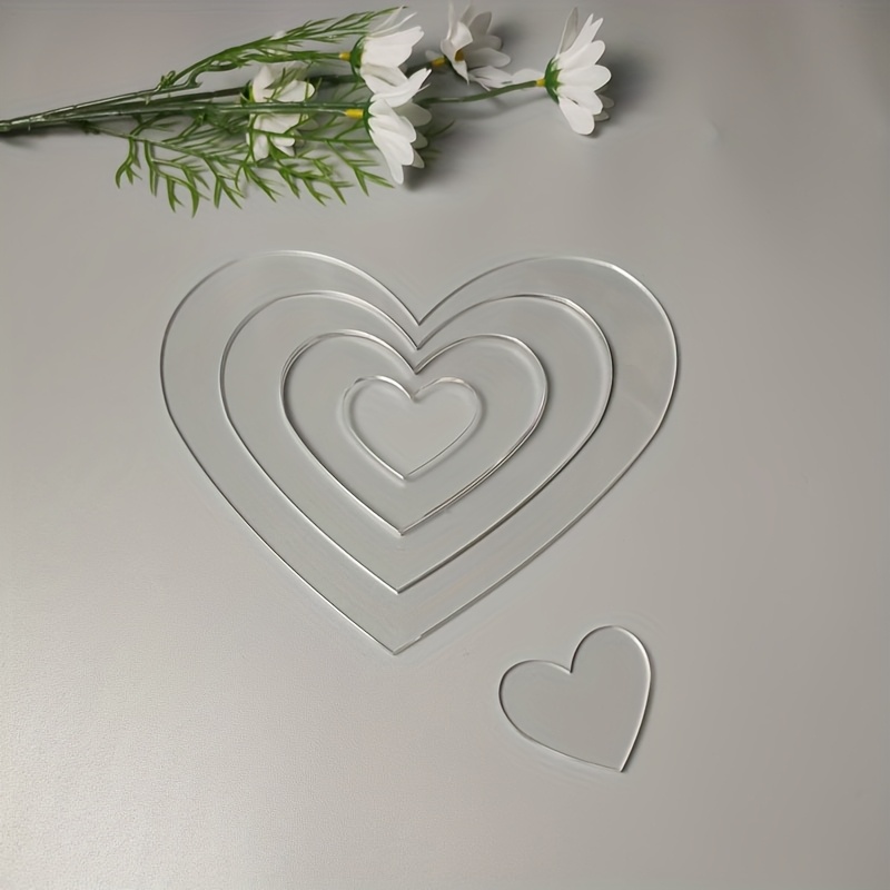 4Pcs Acrylic Nested Heart Quil - Embroidery Quilting 评论和价格