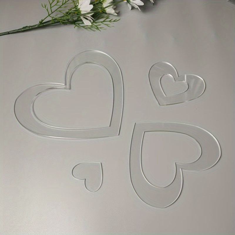 4Pcs Acrylic Nested Heart Quil - Embroidery Quilting 评论和价格