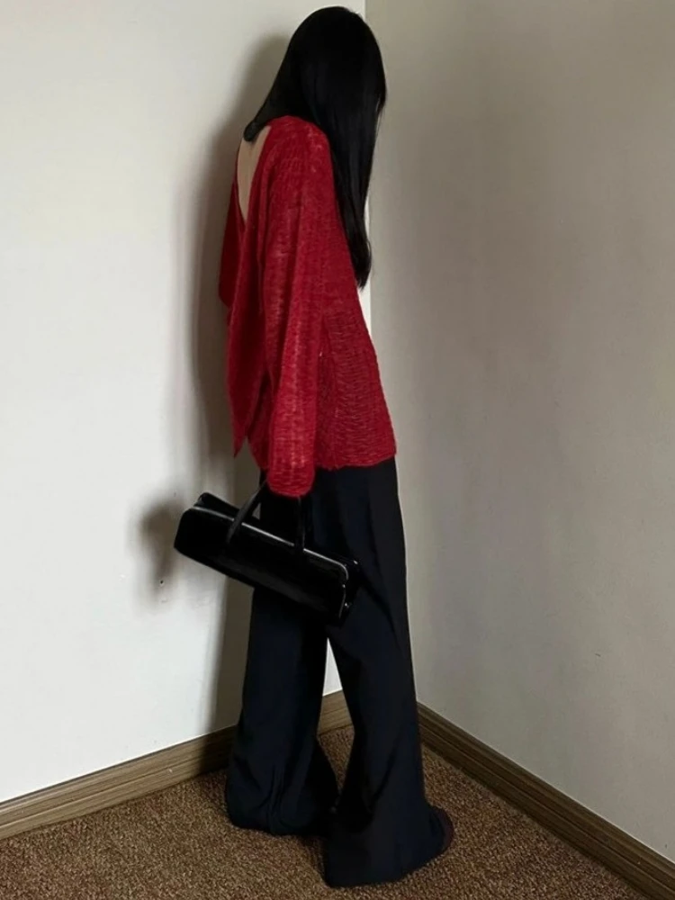 Y2K See-Through Knitted Women' - Embroidery Tshirt 评论和价格