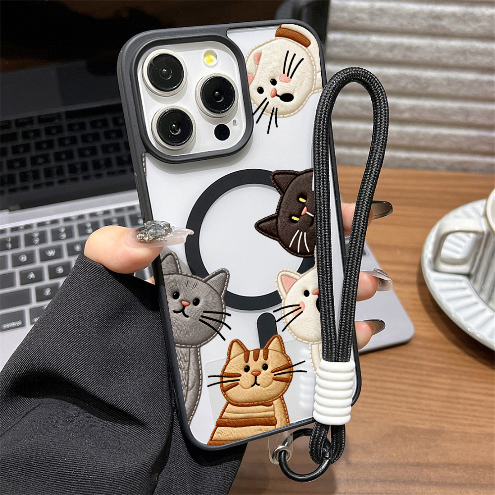 Cute Faux Embroidery Cat Phone - Embroidery Cat 评论和价格