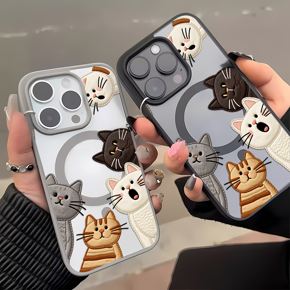 Cute Faux Embroidery Cat Phone - Embroidery Cat 评论和价格