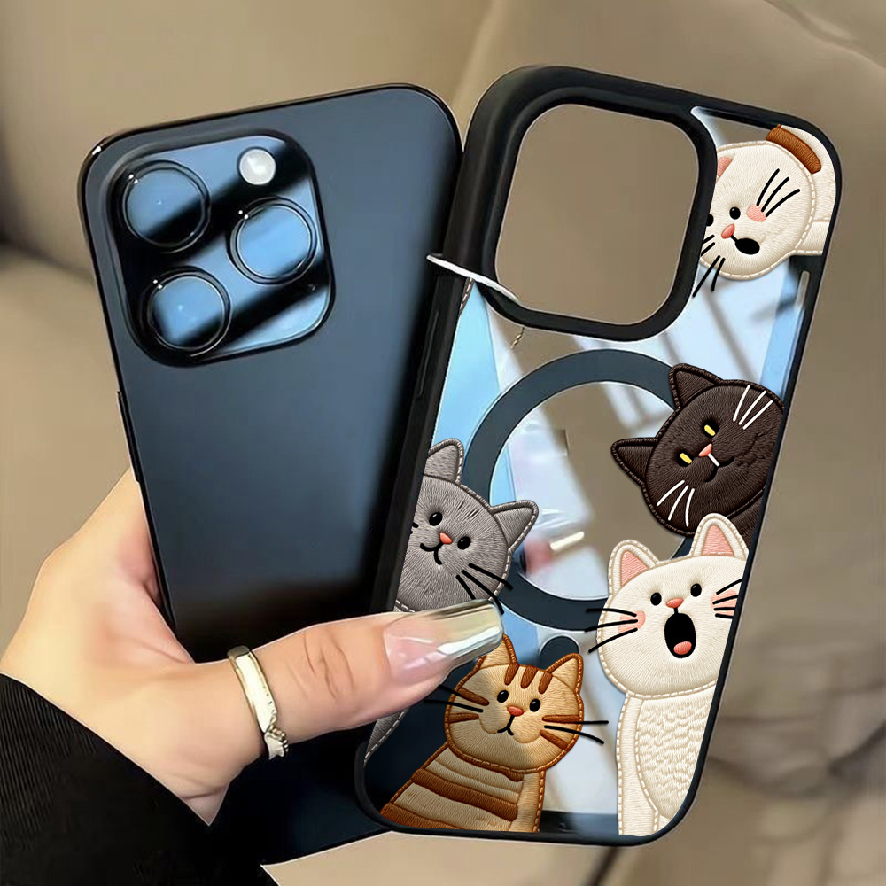 Cute Faux Embroidery Cat Phone - Embroidery Cat 评论和价格
