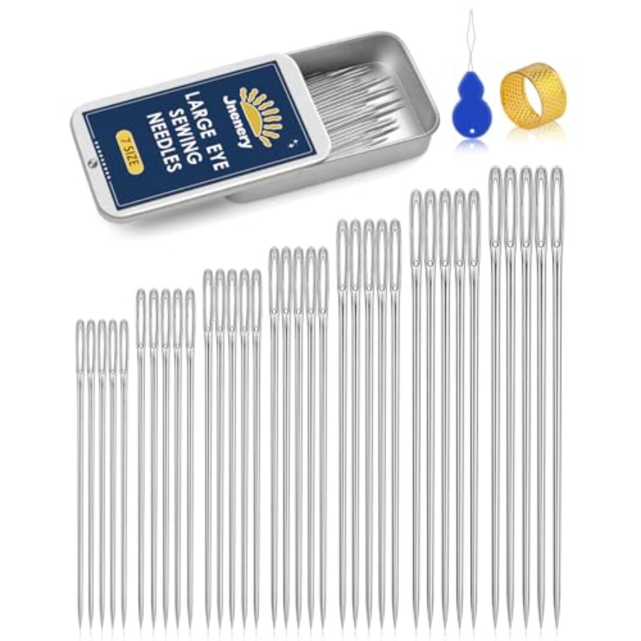 Large Eye Sewing Needles, 7 Si - Embroidery Quilting 评论和价格